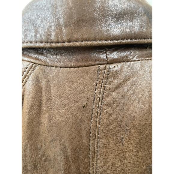 Vintage Womens Jacket Sz S Lambskin Leather Oversized Hipster Grunge Car Coat - Picture 9 of 12